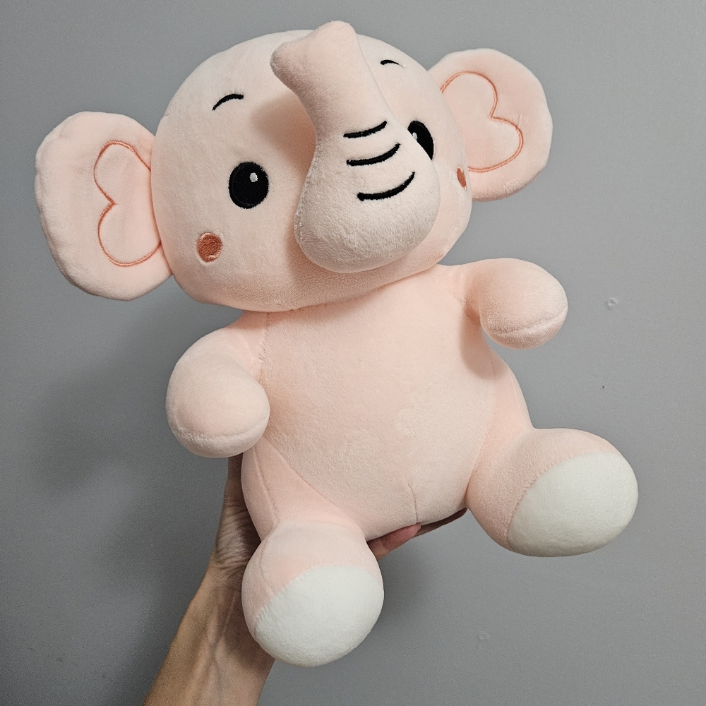 Pink Baby Elephant Stuffed Animal Plush - Picture 5 of 15